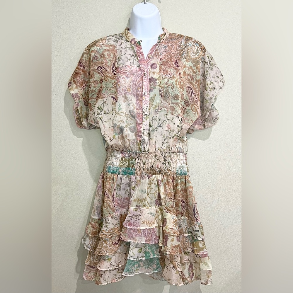 Misa Los Angeles Pastel Floral Ruffled Mini Dress - Picture 2 of 3